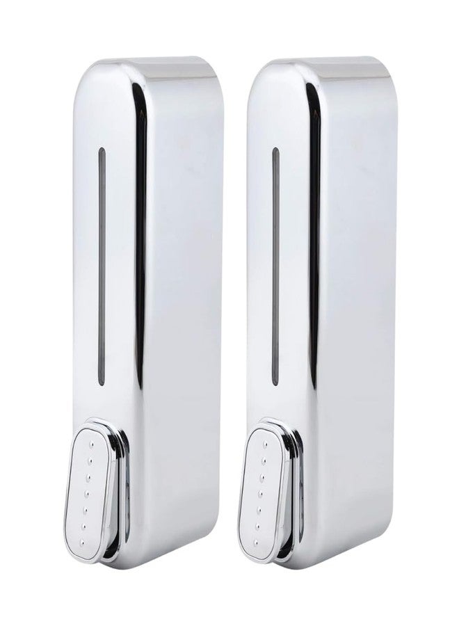 AIMKO Black ABS Wall Mounted Soap Dispenser: Leak-Free Hand Wash & Shampoo Bottle for Bathroom, Kitchen, Shower, Ideal Home Gadget & Organiser for Soap Dispenser in Wash Basin. (Chrome Finish) - Image 1