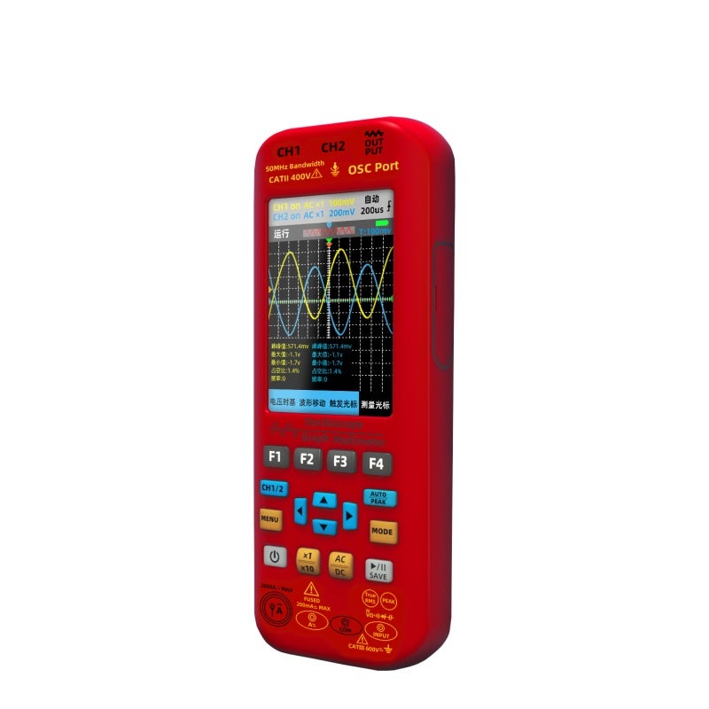 Handheld Oscilloscope: 50MHz Bandwidth 250MS/s Sampling 4-In-1 Multifunctional - 5000mAh Rechargeable Battery Signal Generator for Professional Electronic Testing Hobbyist On-The-Go Use - Image 2