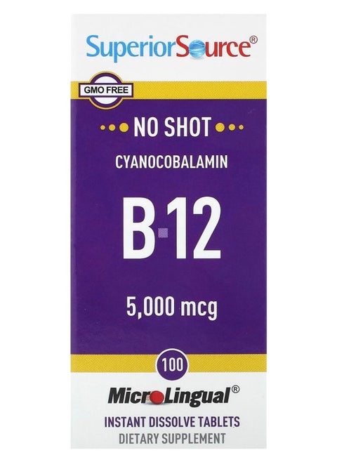 B-12 (Cyanocobalamin) 5000 mcg 100 MicroLingual Instant Dissolve Tablets
