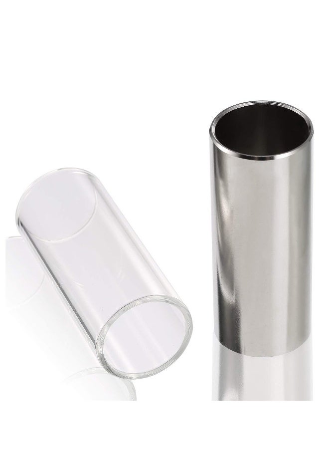 Generic 2 Pieces Glass Slide and Stainless Steel Slide in Box,Enhance Your Guitar Playing ,for Guitar, Bass, Medium (6 cm) - Image 3