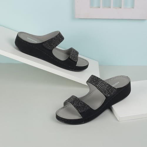 Mochi Women Black Suede Fitflop Comfort Sandal UK/4 EU/37 (44-206) - Image 2