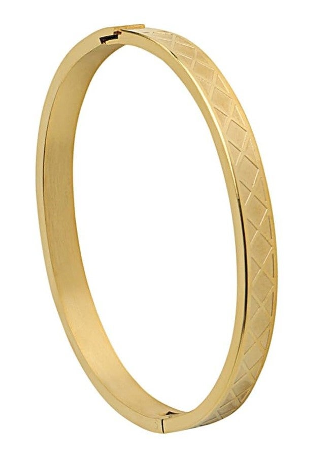 STYOLLO Stylish Anti Tarnish Bracelet Kada For Women & Girls with Zig Zag Pattern & Adjustable Lock | Stylish Bracelets Golden | Anti tarnish bangles Kada | Girls' Bracelet Latest-(ANT-ZigZag-Gold) - Image 1