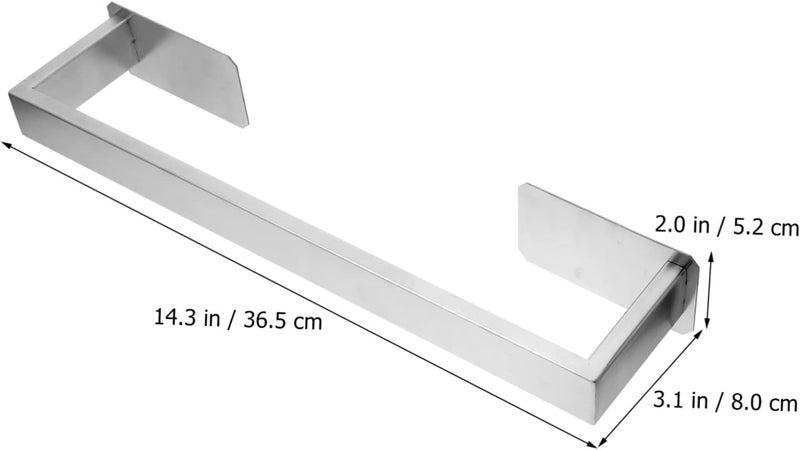 Amosfun Self-Adhesive Stainless Steel Towel Rack for Bathroom Wall Towel Holder Smooth Easy Installation Space-Saving Design - Image 4