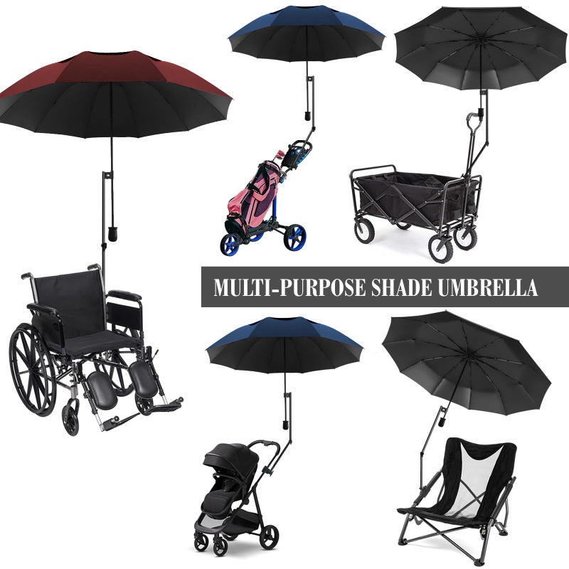DUOUPA Patio Umbrellas,Beach Umbrella with Clamp,Clamp on Umbrella,suitable for Patio,beach chairs,golf carts, wheelchairs,carts,bleachers,camping and fishin - Image 5