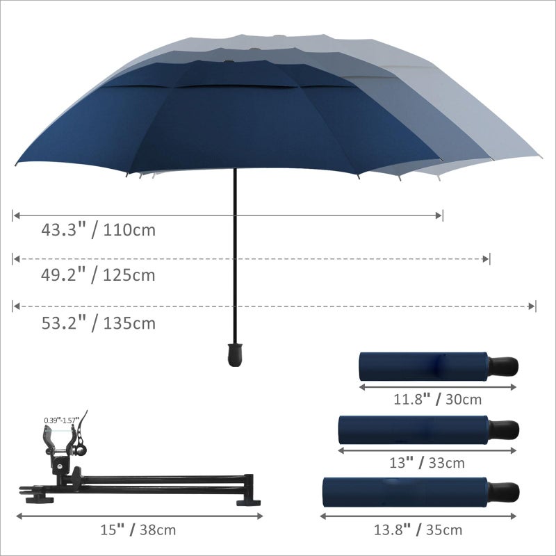 DUOUPA Patio Umbrellas,Beach Umbrella with Clamp,Clamp on Umbrella,suitable for Patio,beach chairs,golf carts, wheelchairs,carts,bleachers,camping and fishin - Image 3