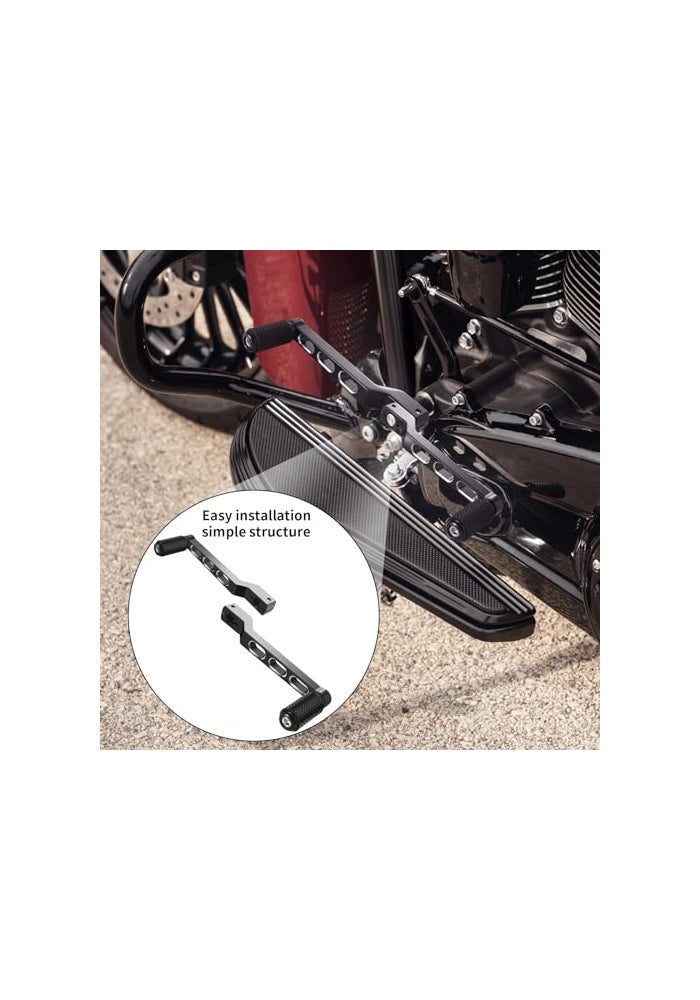 HEYOMOTOR Motorcycle Heel Toe Shift Lever Brake Pedals Shift Peg for Harley Davidson Softail Touring Road Glide Street Glide Levers Road King Glide Trikes Shifter Levers Black White - Image 3