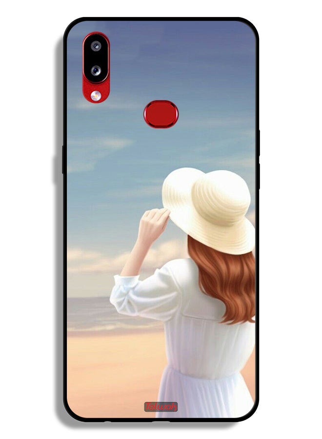 Tolwak Samsung Galaxy A10s Protective Case Cover Hat Girl Standing - Image 1