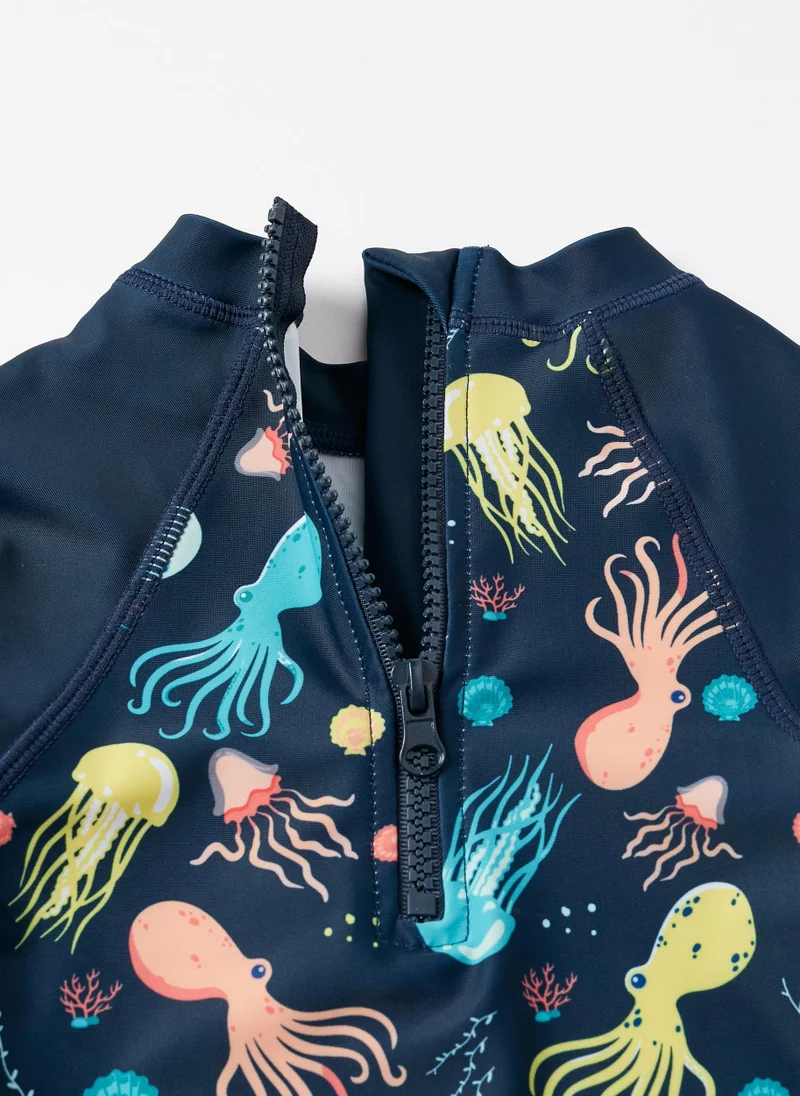 Zippy Swim Jumpsuit UV 80 Protection for Baby Boys 'Octopus'