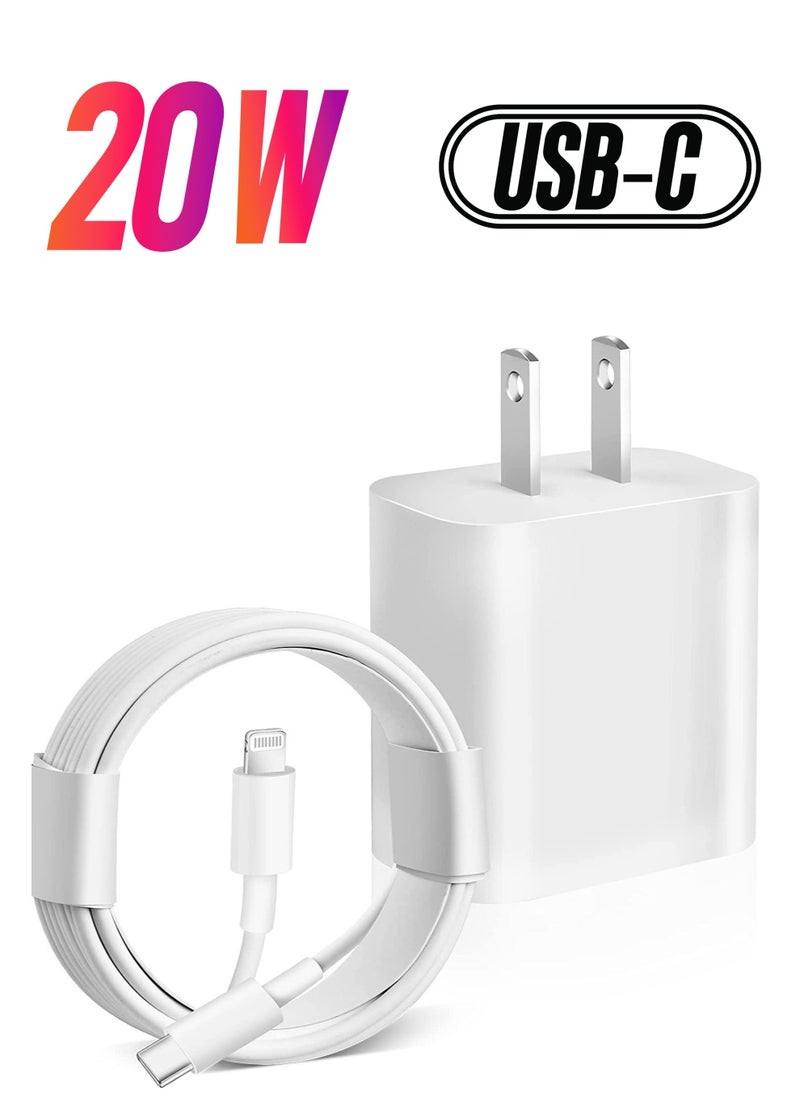 ELTRAZONE - iPhone 13 Fast Charger【Apple MFi Certified】20W USB C Fast Charger Block PD Wall Plug Charger with 3FT Type C to Lightning Cable for iPhone 13/13 Pro/13 Pro Max/12/12 Pro/11/11 Pro/XS Max/XR/AirPods - Image 1