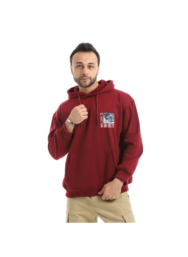 Caesar Men's hoodie with a hood and prints on the chest and back - Image 1
