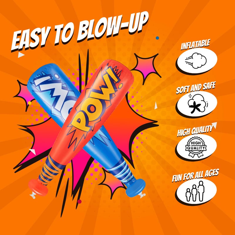 Bedwina Bedwina Pow Inflatable Baseball Bat - (Pack of 12) Oversized 20 Inch Inflatable Toy Bat, Carnival Prizes, Baseball Party Favors Goodie Bag Stuffers, Decorations Party Prizes for Kids  - Image 4