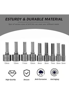Bluedeal Bluedeal 9pcs 14 Hex Shank Power Nut Driver Drill Bit Socket Wrench Screw 513mm Magnetic Nut Driver Set  - Image 2
