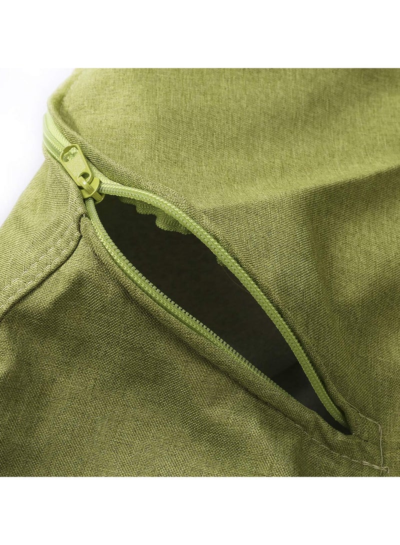 Cotton Linen Bean Bag Chair Cover for Adults Kids and Teens Comfortable Soft Sack in Green Color  - Image 5
