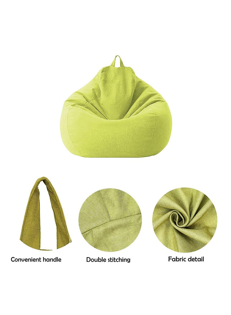 Cotton Linen Bean Bag Chair Cover for Adults Kids and Teens Comfortable Soft Sack in Green Color  - Image 2
