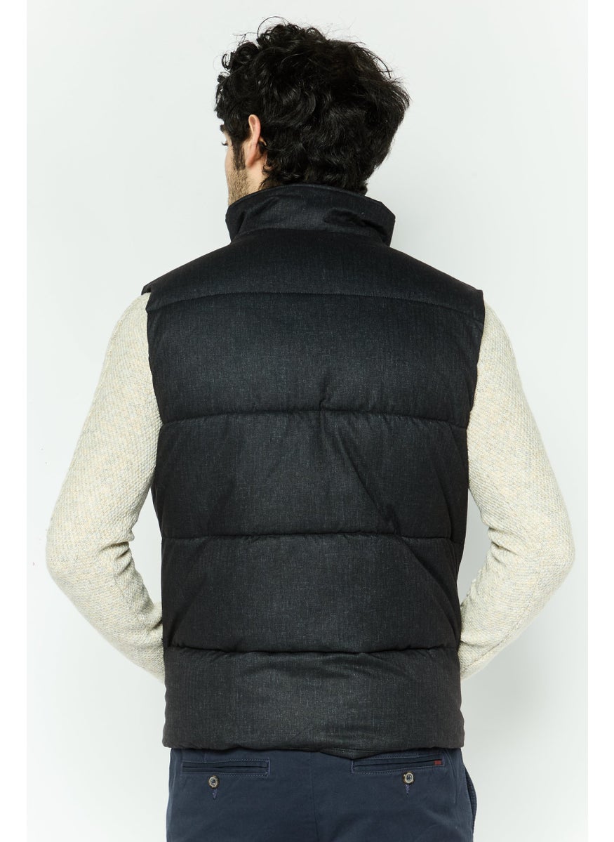 Michael Kors Men Brand Logo Vest Jacket, Black  - Image 3