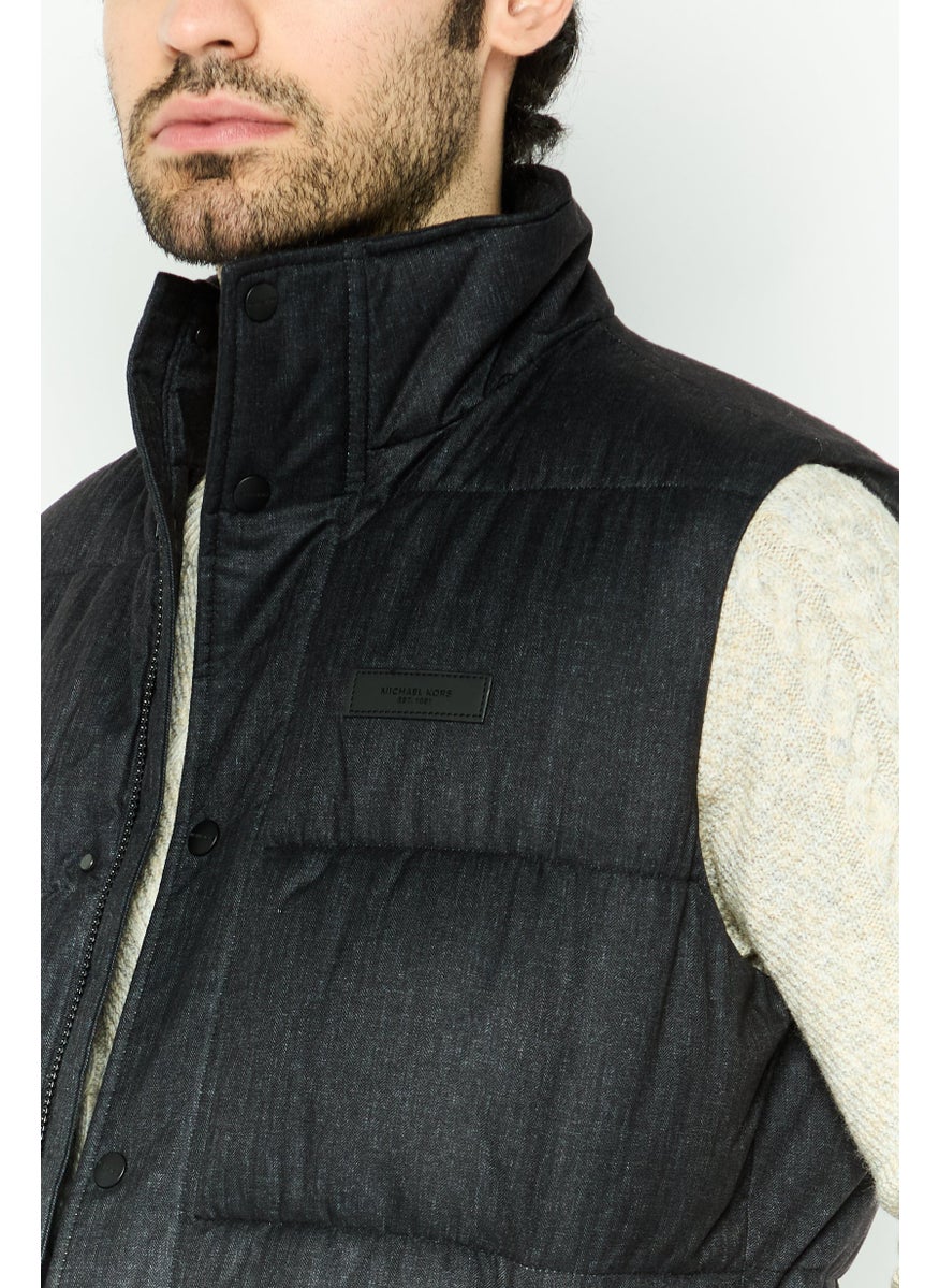 Michael Kors Men Brand Logo Vest Jacket, Black  - Image 4