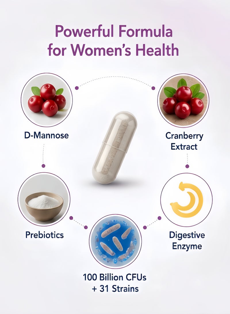 Probiotic Live Women Daily Probiotic 90 Capsules 100 Billion CFU 31 Strains with Organic Prebiotics for Digestive and Immune Health - Image 3