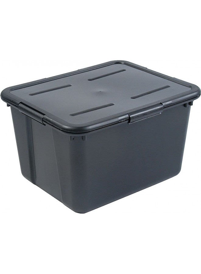 ADVANTUS File Tote with Lid, 19 x 15.5 x 11 Inches, Black (34052)