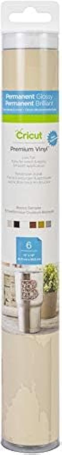 Cricut Premium Vinyl - Permanent, 12” x 12” Adhesive Decal Sheets Basics Sampler - Black, White, Coffee, Golden, Silver - Image 1