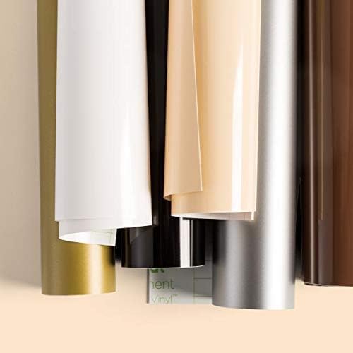 Cricut Premium Vinyl - Permanent, 12” x 12” Adhesive Decal Sheets Basics Sampler - Black, White, Coffee, Golden, Silver - Image 4