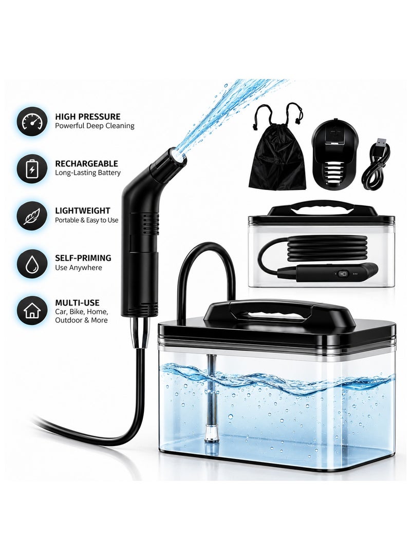 ARS Portable Shattaf Travel Bidet Sprayer with 2.3L Water Tank – Rechargeable Handheld Muslim Shower for Hygiene, Camping, Travel & Baby Care - Image 1