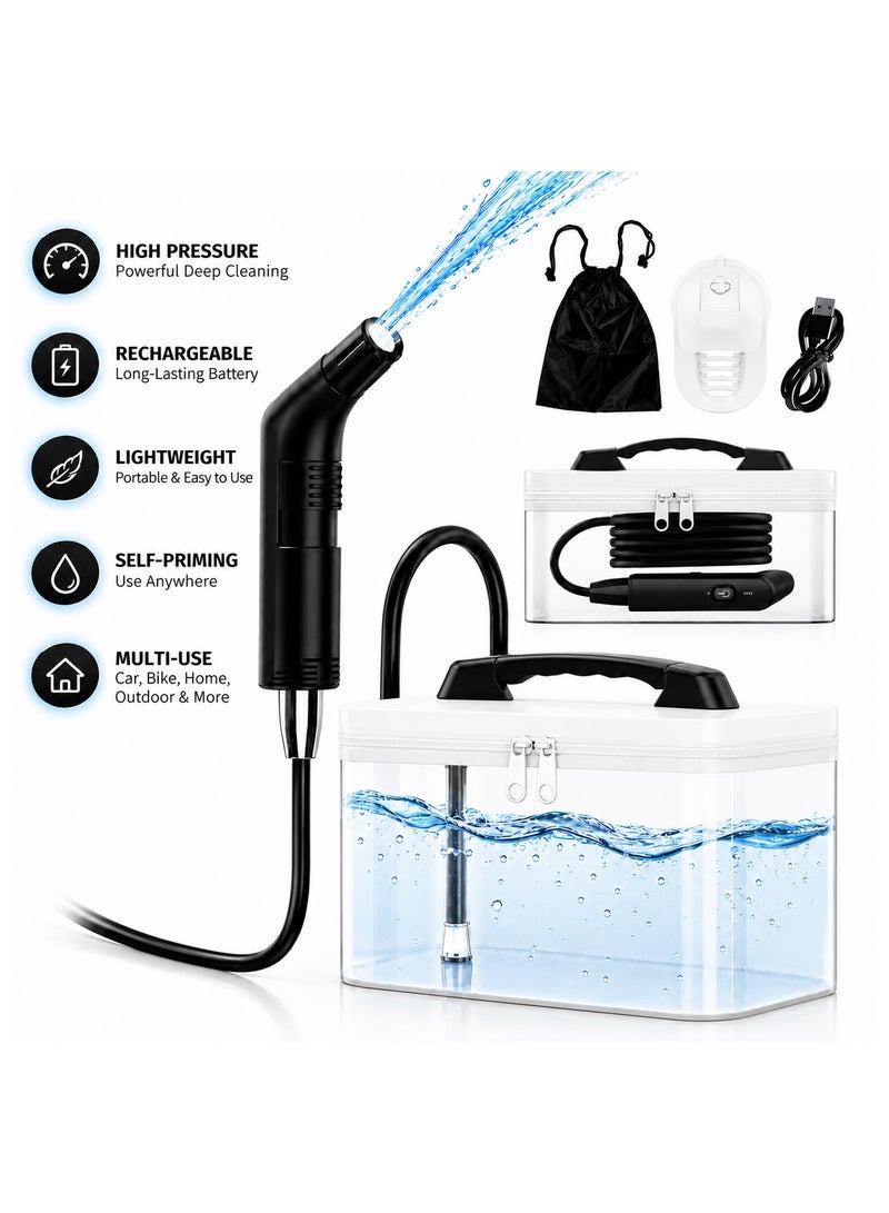 YJ Portable Shattaf Travel Bidet Sprayer with 2.3L Water Tank – Rechargeable Handheld Muslim Shower for Hygiene, Camping, Travel & Baby Care - Image 1