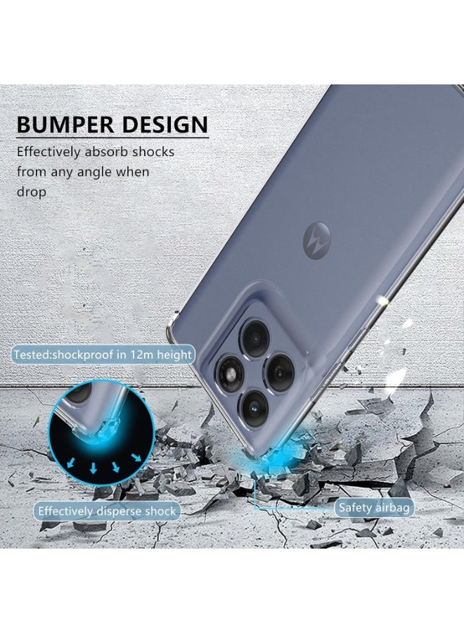 غطاء حماية مطاطي شفاف مرن من مادة TPU لهاتف Motorola Edge 60 Fusion 5G/Moto Edge 60/Edge 60S، مضاد للاصفرار، بزوايا معززة، ممتص للصدمات - Image 2