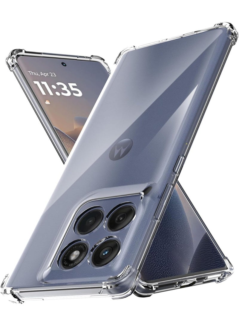 غطاء حماية مطاطي شفاف مرن من مادة TPU لهاتف Motorola Edge 60 Fusion 5G/Moto Edge 60/Edge 60S، مضاد للاصفرار، بزوايا معززة، ممتص للصدمات - Image 1