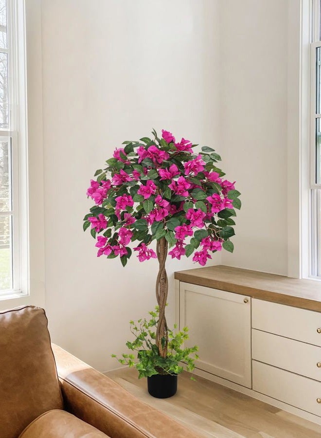 Briful 3.94FT Artificial Bougainvillea Tree in Pot – Faux Silk Bougainvillea Floral Tree Decorative Pink Fake Trees for Home Office Living Room Indoor Outdoor Décor - Image 5