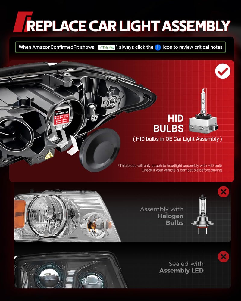 Torchbeam D1S HID bulbs, 6000K Cool White, 150% Lighting Distance, Xenon Bulb, IP67 Design for Replace 66144 66140 85140 85415 85415C1, Pack of 2 - Image 4