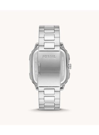 Men Inscription Rectangle Shape Stainless Steel Chronograph Wrist Watch BQ2655 - 42mm - Silver - view 2