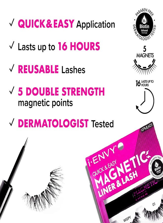 iEnvy i•ENVY Magnetic Lashes Double Strength Reusable Lashes Easy To Apply, Everyday Wearable False Eyelashes Faux Mink #2 - Image 3