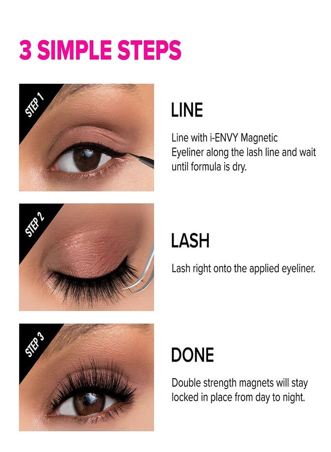iEnvy i•ENVY Magnetic Lashes Double Strength Reusable Lashes Easy To Apply, Everyday Wearable False Eyelashes Faux Mink #2 - Image 4