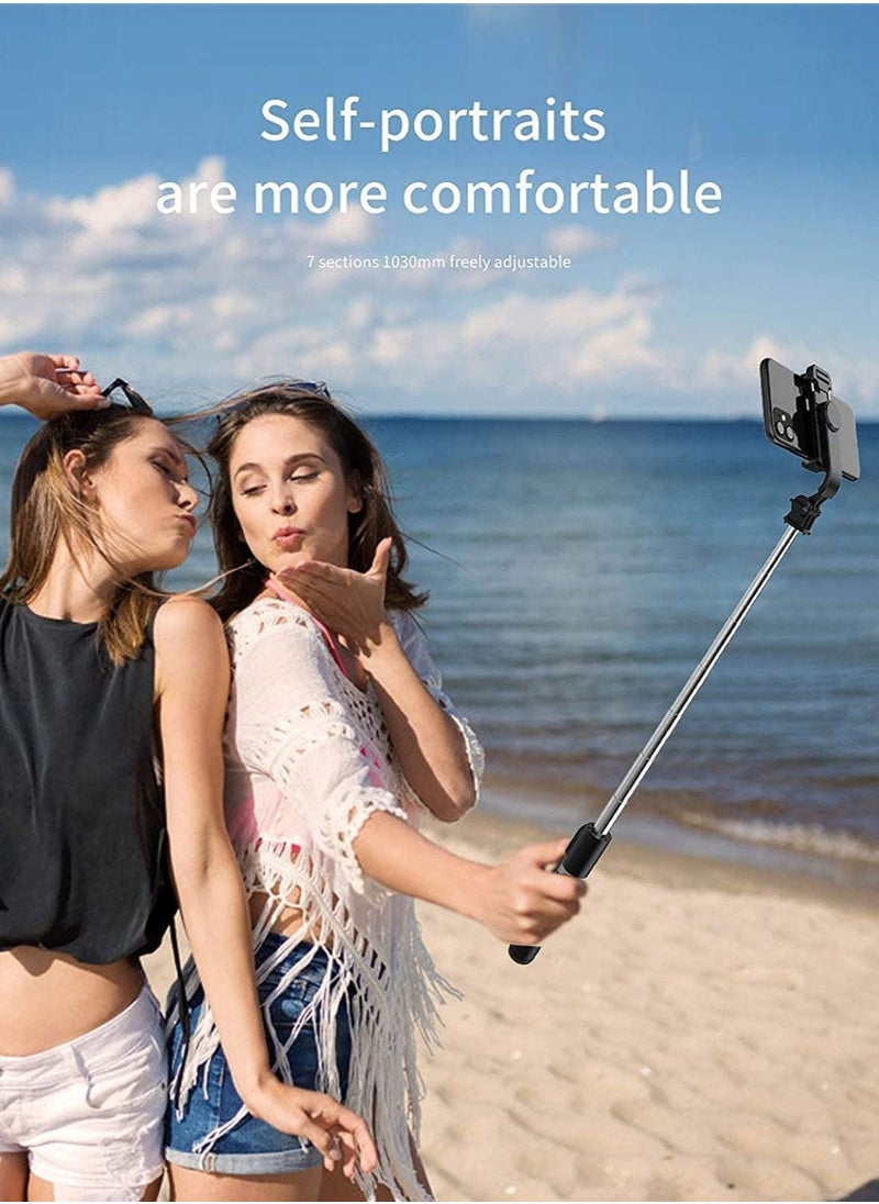 ELTRAZONE - Selfie Stick, TDOO Selfie Stick with Detachable Wireless Remote and Mini Tripod Stand Selfie Stick for GOPRO iPhone 13 12 11 pro Xs Max Xr X 8 7 6 Plus - Image 1