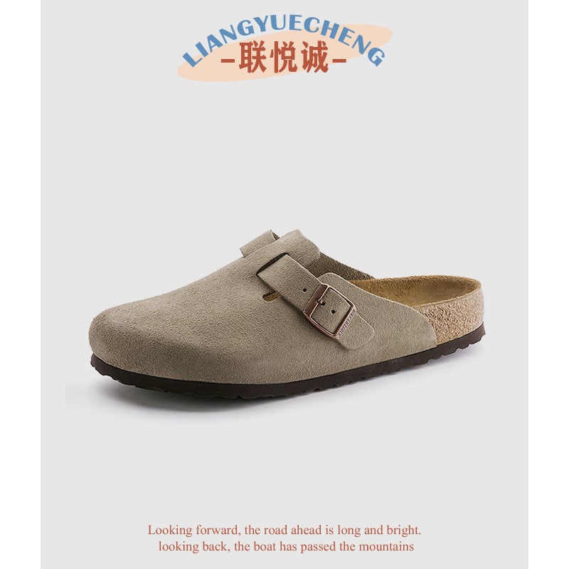 Pure Original 1:1 Birkenth Shoes Baotou Cork Slippers Men'S And Women'S Outwear Fashionable Soft Bottom Slippers Casual Birkenth Half Slippers For Women - Image 2