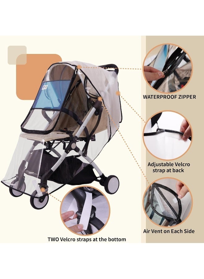 Bemece Stroller Rain Cover with Mosquito Net (Set of 2-Pieces) - Image 3