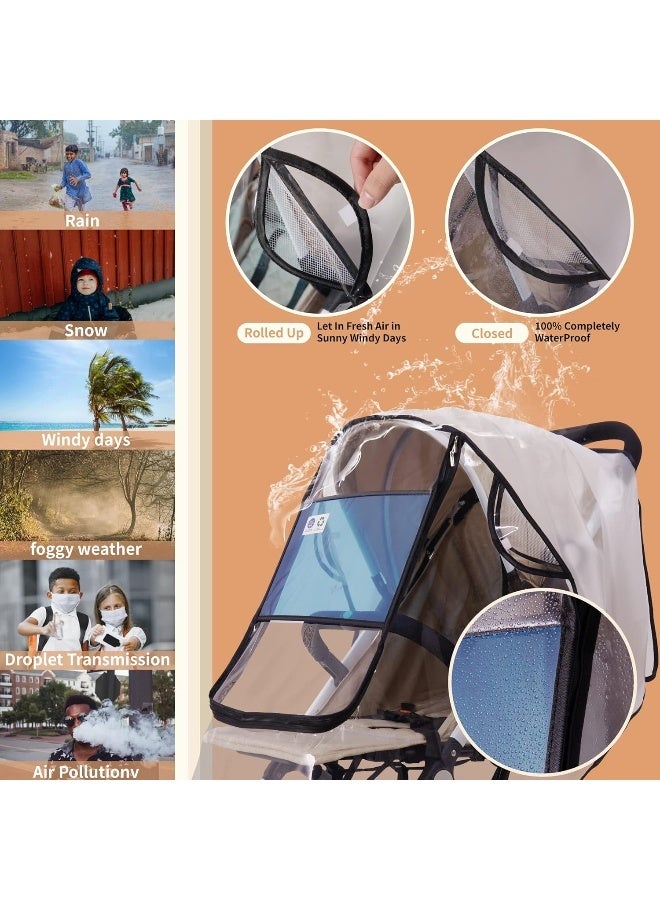 Bemece Stroller Rain Cover with Mosquito Net (Set of 2-Pieces) - Image 4