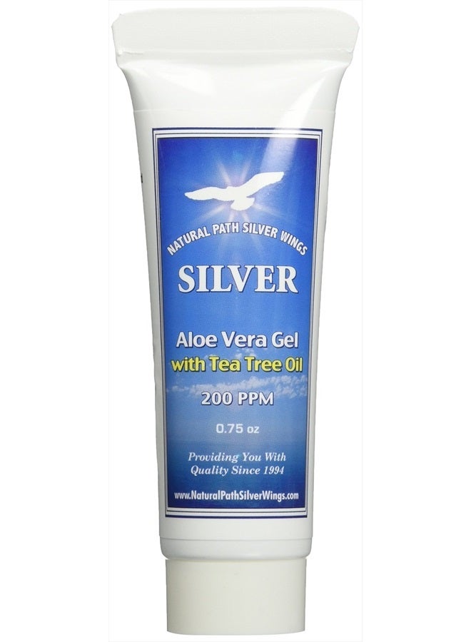 200ppm Silver with Aloe Vera Gel and Tea Tree Oil - Soothing Skin Care - 0.75 oz