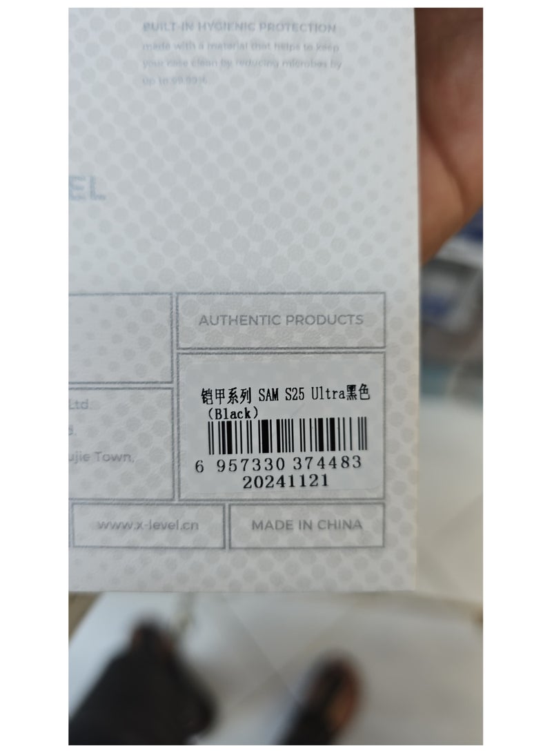 إكس ليفيل حافظة حماية X-Level لهاتف سامسونج جالاكسي S25 الترا، طبقة مزدوجة مضادة للسقوط وناعمة وصلبة مع طلاء غير لامع مضاد لبصمات الأصابع - أسود - Image 2