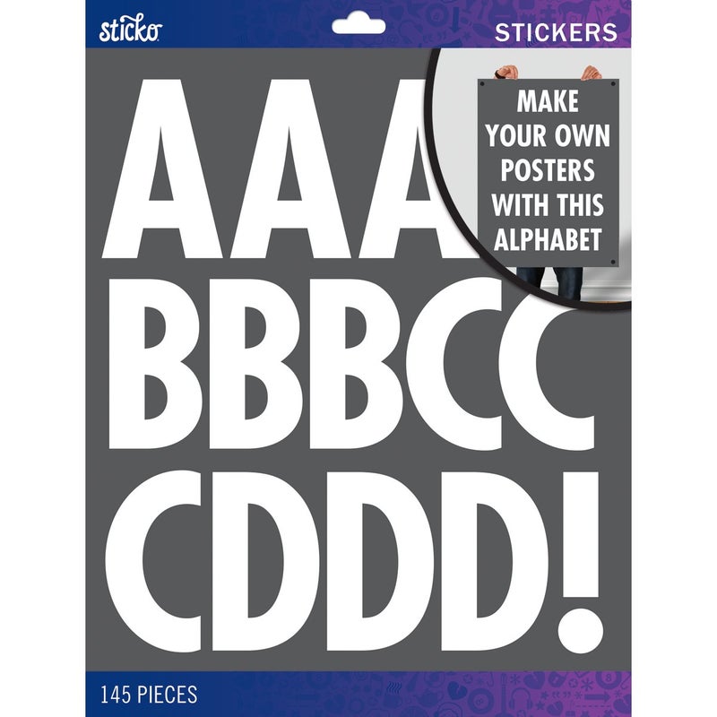 Sticko Alphabet Stickers Regular XLarge White Futura