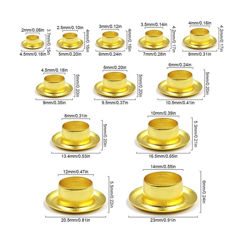 50 Pcs 6mm Rose Golden Metal Grommet Eyelets Hole Rings for DIY Leathercrafts Belt Repair Shoes Boots Clothing Hats Projects - Image 2