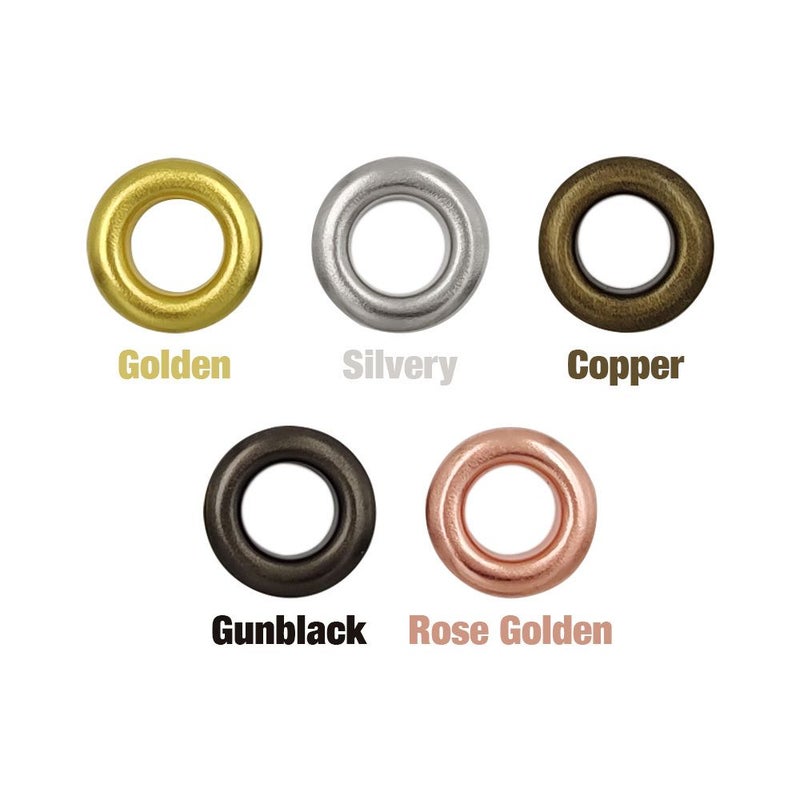 50 Pcs 6mm Rose Golden Metal Grommet Eyelets Hole Rings for DIY Leathercrafts Belt Repair Shoes Boots Clothing Hats Projects - Image 3