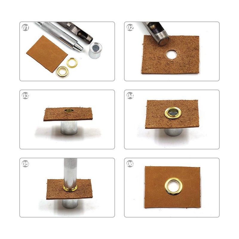 50 Pcs 6mm Rose Golden Metal Grommet Eyelets Hole Rings for DIY Leathercrafts Belt Repair Shoes Boots Clothing Hats Projects - Image 5