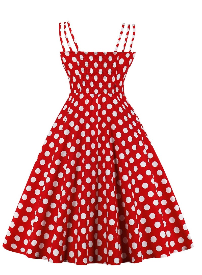 NIBEMINENT Summer wave dot halter slim dress - Image 2