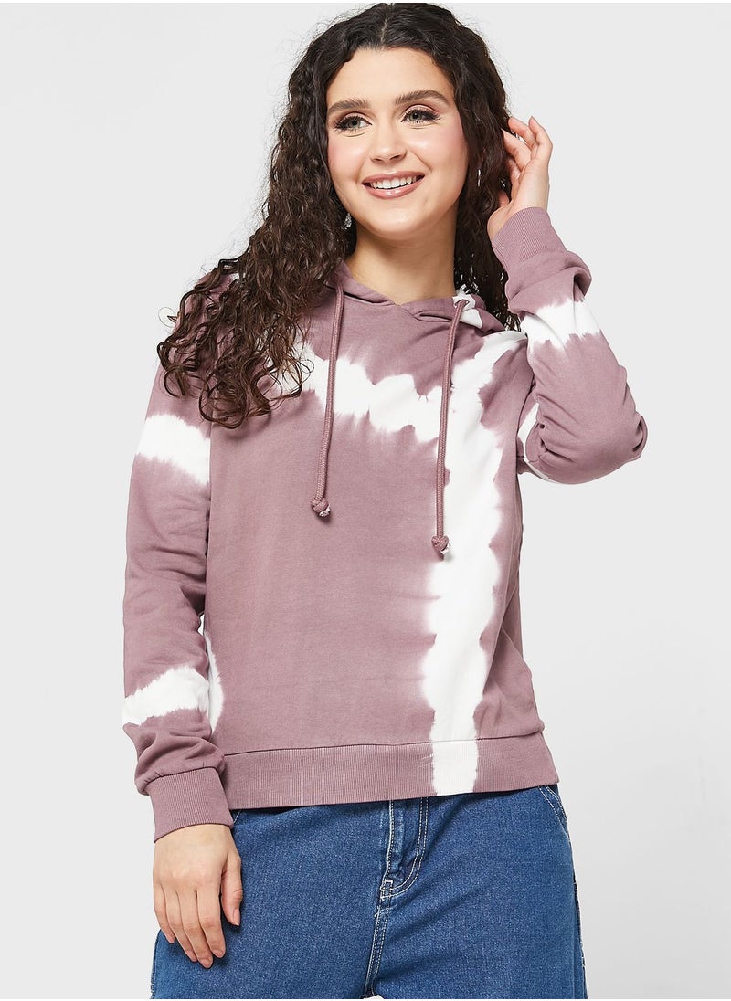 Jacqueline de Yong - Tie Dye Knitted Hoodie - Image 1