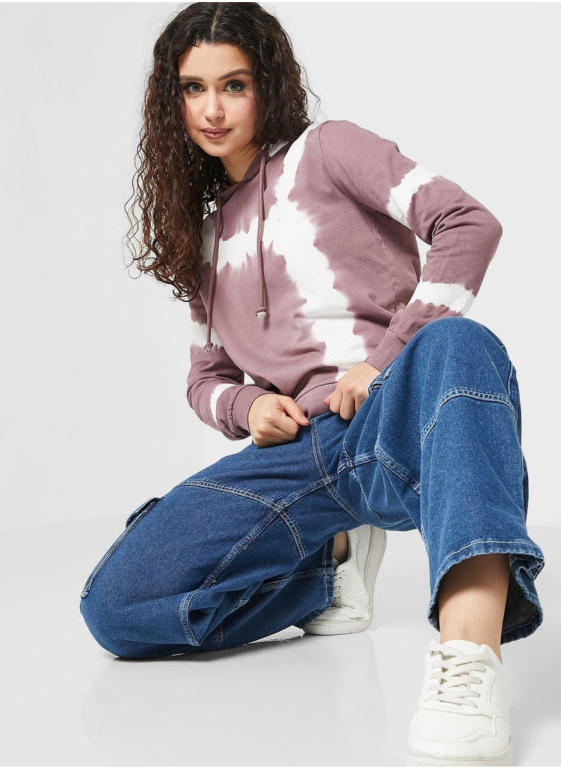 Jacqueline de Yong - Tie Dye Knitted Hoodie - Image 1