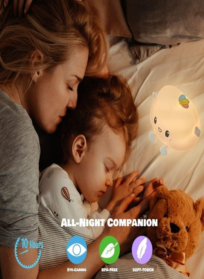 LACOLANE Big Cloud Face Silicone Night Light – 7 Color Changing LED Lamp with Touch Sensor Control | USB Rechargeable, Cute Kids Bedroom Decor & Gift for Babies, Toddlers, and Children - Image 5