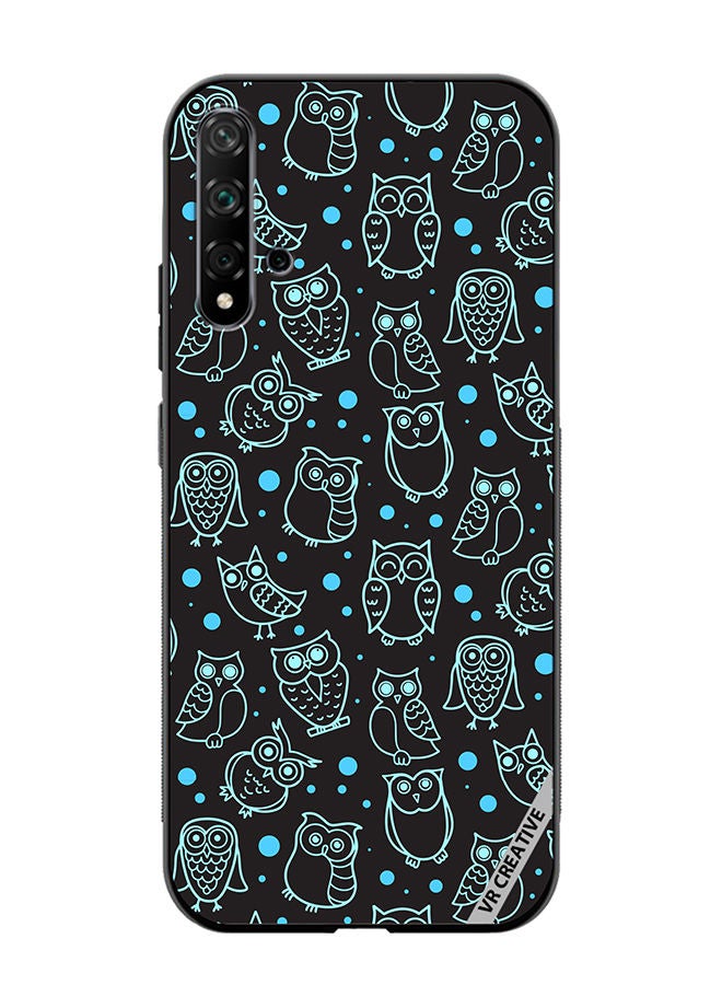 VR CREATIVE Protective Case Cover For Huawei Nova 5T Night Owl Stroke Design Multicolour - Image 1