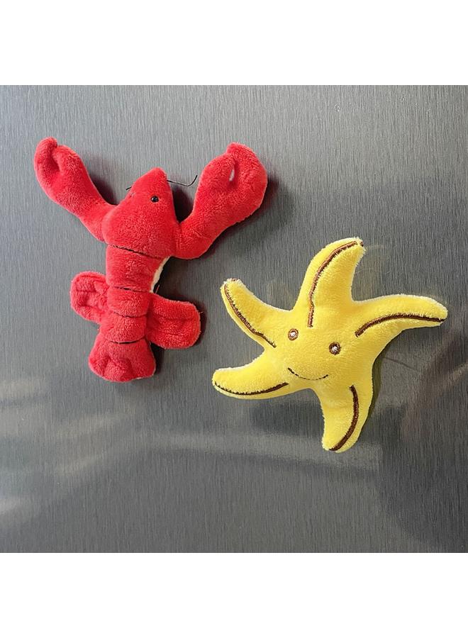 Bluejw Sea Animal Doll Refrigerator Stereo Turtle Plush Toy Cute Underwater World Magnet Clownfish Lobster - Image 4