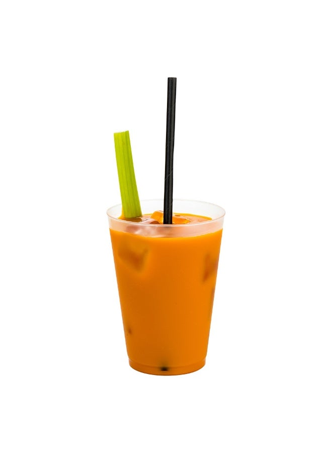 Restaurantware 7.8 Inch Paper Straws For Drinking, 100 Sturdy Eco-Friendly Paper Straws - Premium Solid Design, Black Paper DurablePaper Straws, Vibrant Colors, For Cold Drinks - Image 2